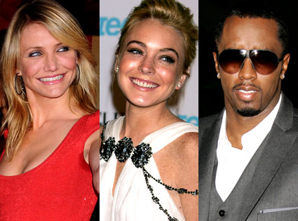 Cameron Diaz, Lindsay Lohan, Sean Diddy Combs Cameron Diaz, Lindsay Lohan, Sean Diddy Combs